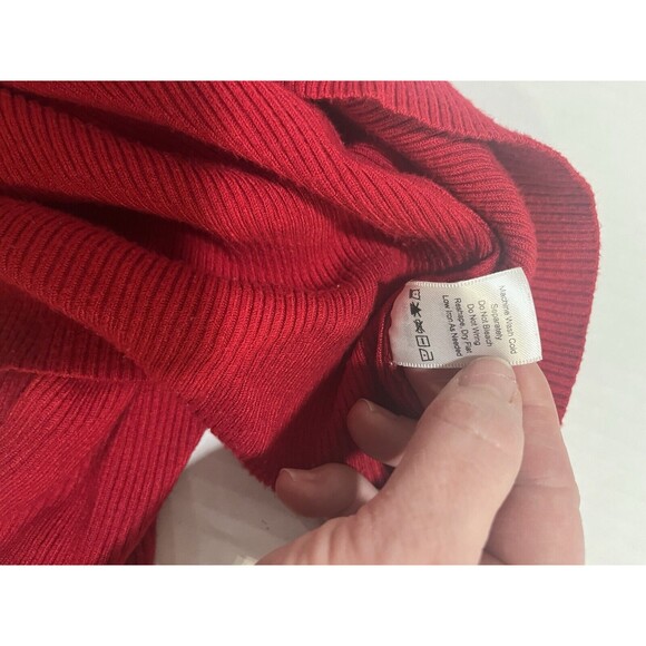 Coldwater Creek Sweater Women Size XL Ribbed Red Long Sleeve Turtleneck Classic - Picture 5 of 10